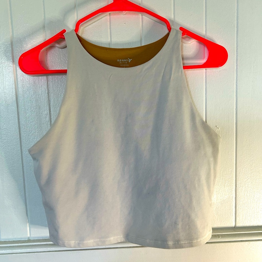 Old Navy Cream colored, active wear Crop Top with built in support